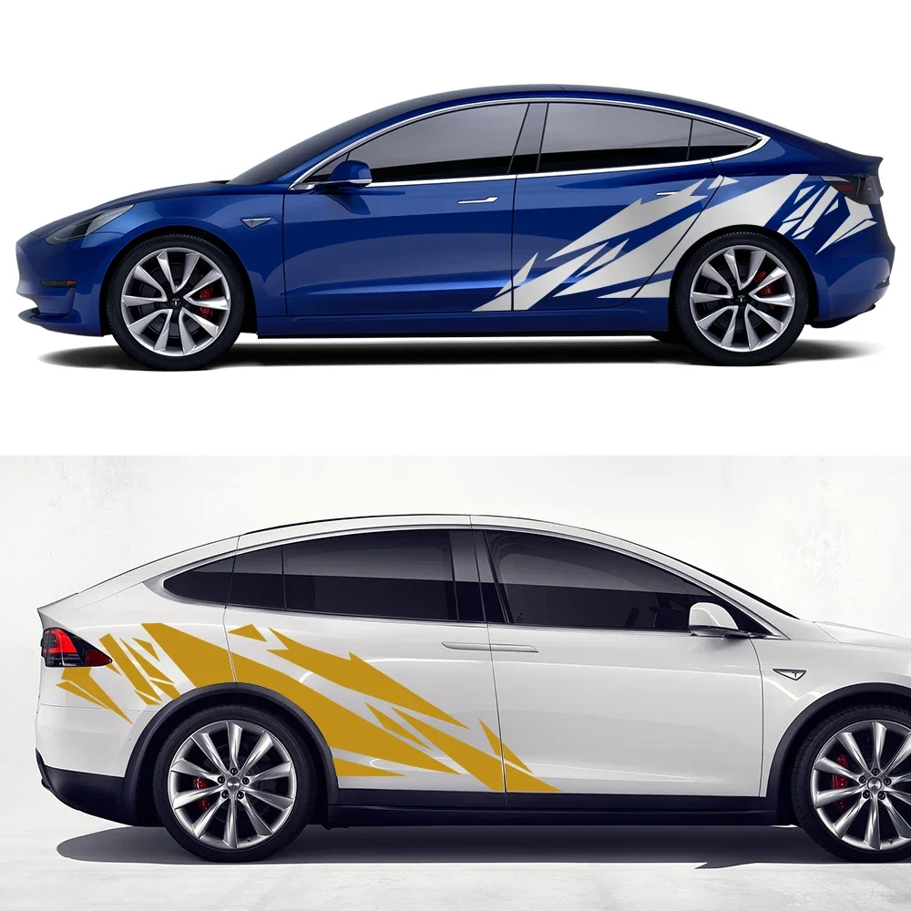 

Pattern Graphic Decal For Tesla Model Y 2017-2023 Car Door Side Stickers Waterproof Vinyl Film Auto Exterior Car Accessories