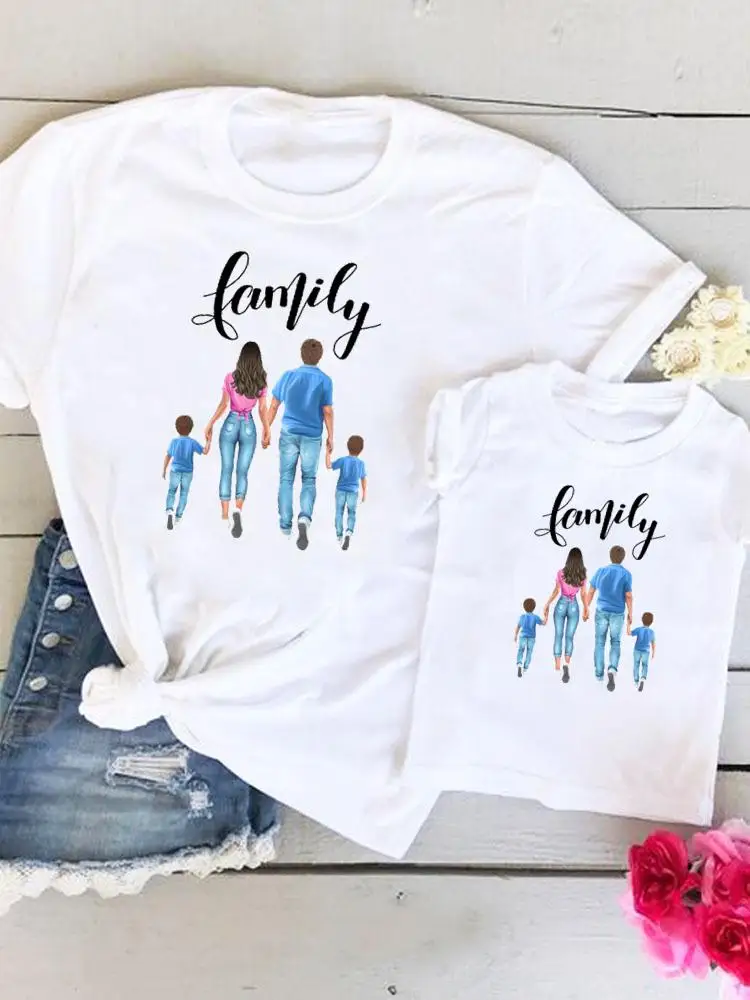 

Family Matching Outfits Women Love Kid Child Summer Mom Mama Mother 90s Watercolor Sweet Tshirt Tee T-shirt Clothes Clothing