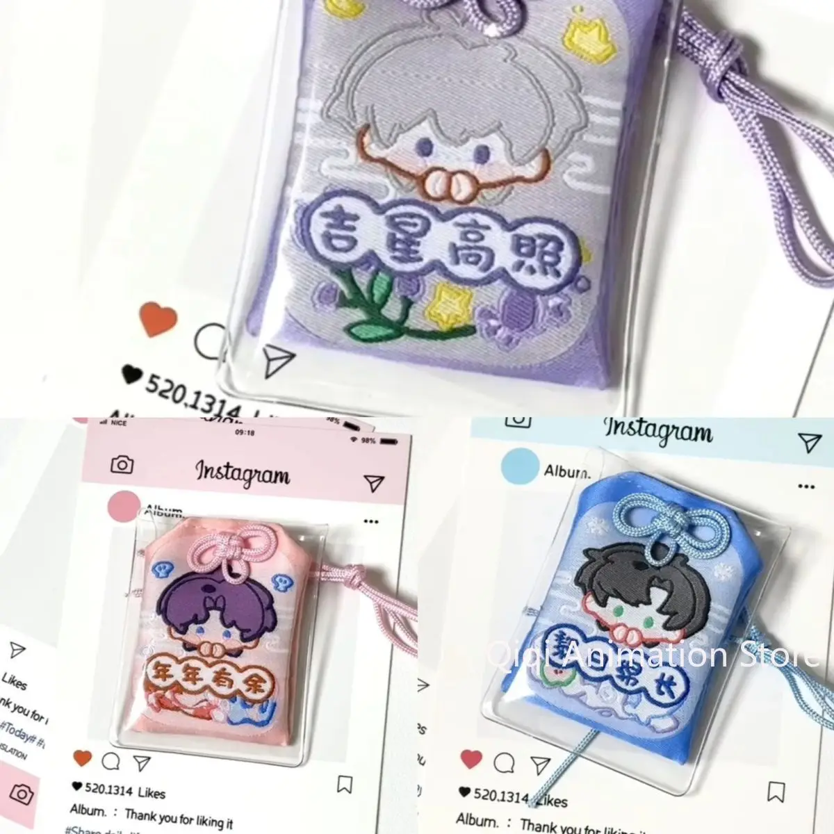 

3 шт. аниме Love and Deepspace Xavier Zayne Rafayel Sylus вышитый кулон Kawaii милый автомобильный кулон Ping An Fu подарки