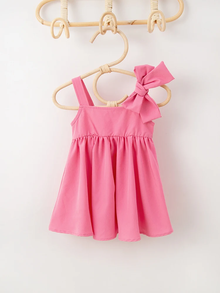 Summer girls sleeveless camisole sweet dress princess dress Solid Child Accessories