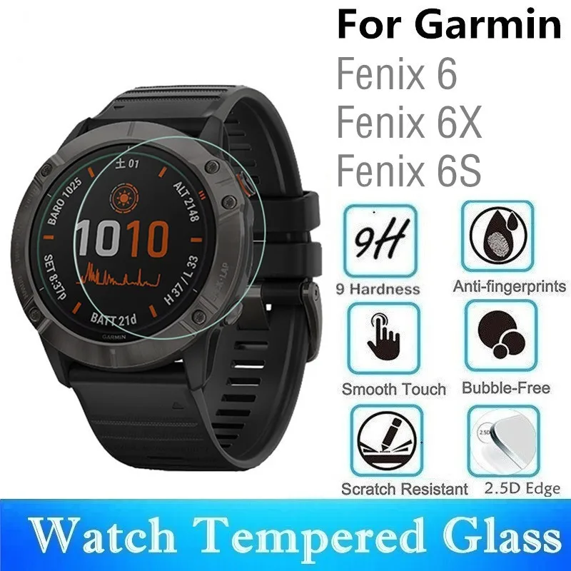 FIFATA 2Pcs HD Tempered Glass Protective Film For Garmin Fenix 6 6S 6X 5 5S 5X/Forerunner 245 945/Vivoactive 3 Watch Screen Film