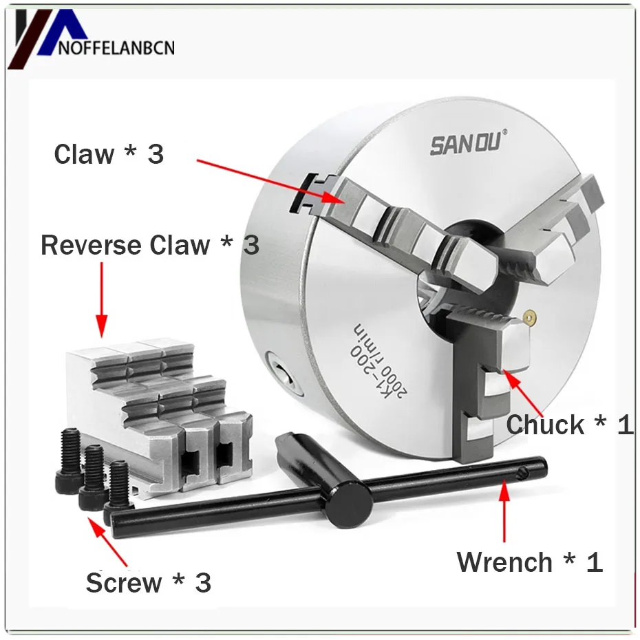 

Three jaw chuck 200 self centering manual precision machine tool machining center Three Euro K11 chuck 80160250