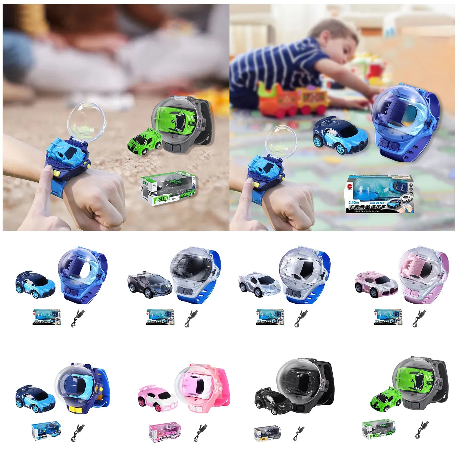 

Boy New Mini Remote Control Car Cartoon Watch Racing Toy Mini 2.4 Rc Race Hot Wheel Car Wash Set Carrinho De Controle Remoto