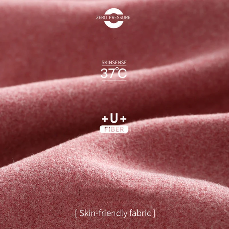 Wool silk men's warm underwear with added plush and heating long underwear winter oversized women`s cotton sweater  pants