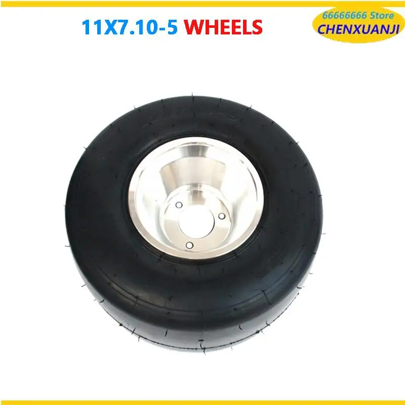 

Complete 5 Inch Aluminum Wheel Hub Set with 10 & 11 Inch Tires for Go Kart ATV Buggy