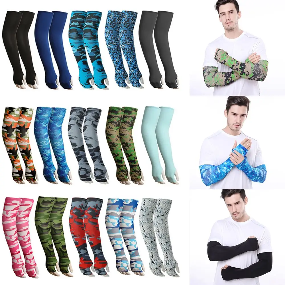 Exposed thumb Sportswear Running Summer Cooling Arm Cover Outdoor Sport Sun Protection Arm Sleeves