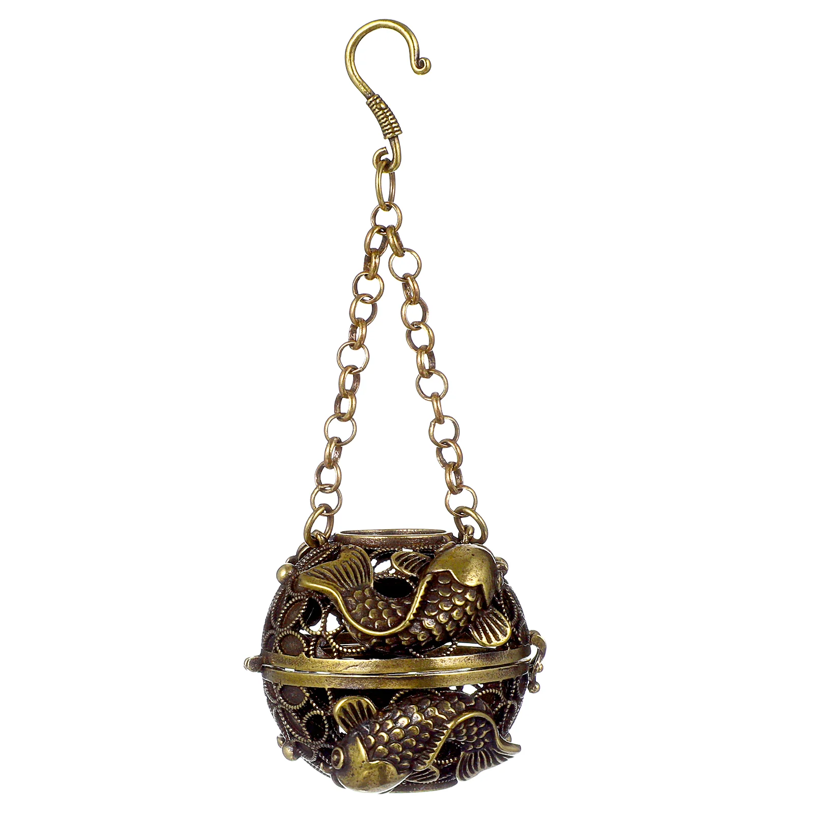 

Censer Aromatherapy Ball Pendant Locket Hanging Copper Incense Burner Essential Oil Diffusers for Home