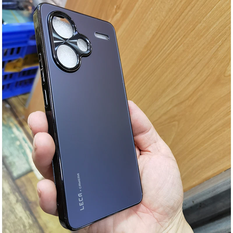 Matte Frosted Tempered Glass Case For Xiaomi Redmi Note 13 Pro+ Camera Lens Holes Protector Protection Shell