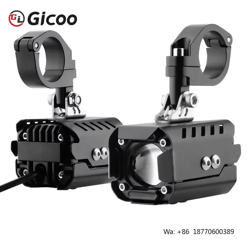 Gicoo New LED Motorcycle Headlight 12V 6000K 80W Universal Fitment Black Housing Demon Angel Eyes Upgrade Kit view 2