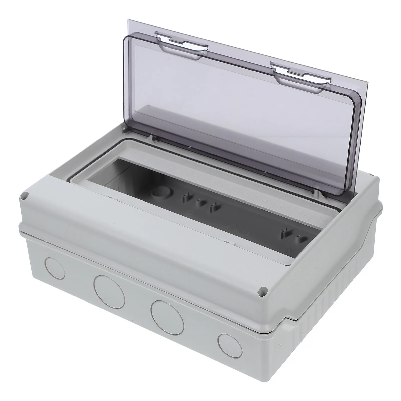 12 Way Distribution Protection Box IP65 Waterproof Clear Window ABS Electrical Enclosure Din Rail Box