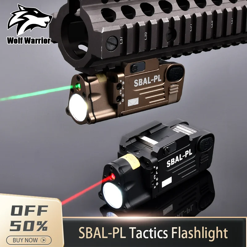 Tactical Metal SBAL-PL Red green Aiming Laser Pointer LED White Light 400 Lumen Strobing Hunting Weapon Reconnaissance Lamp