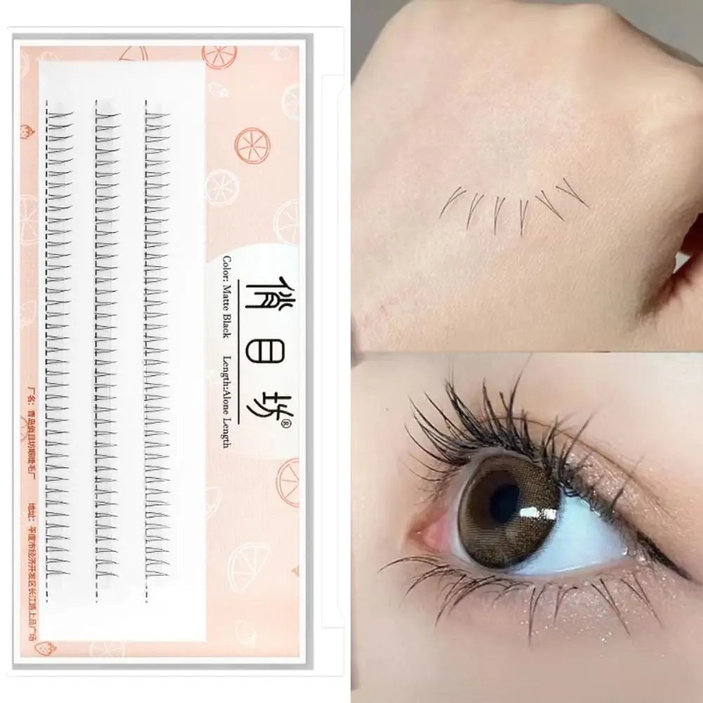 Pestañas postizas, herramientas de maquillaje de ojos, pestañas inferiores en forma de V, pestañas injertadas hechas a mano, nuevas