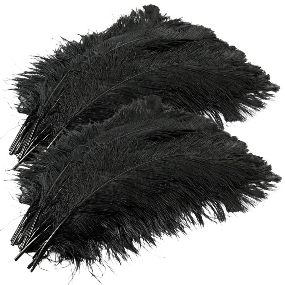 

20Pcs Natural Ostrich Black Plumes for Home Wedding Party Decoration DIY Crafts Ostrich Plumes Tail