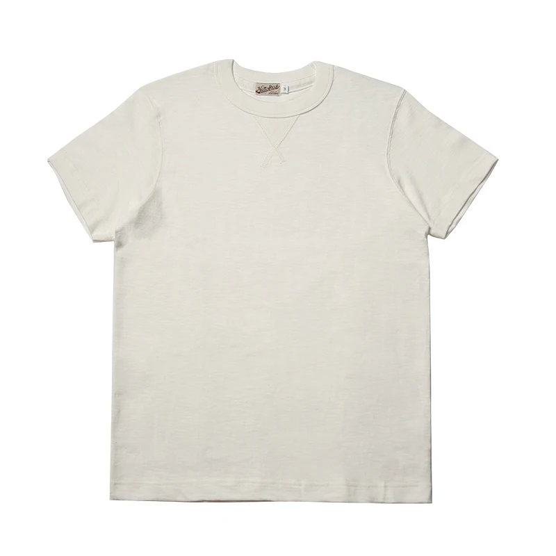 Non Stock 300g Gusset Sweat T-Shirt Slub Cotton Short Sleeve Tubular Tee Amekaji