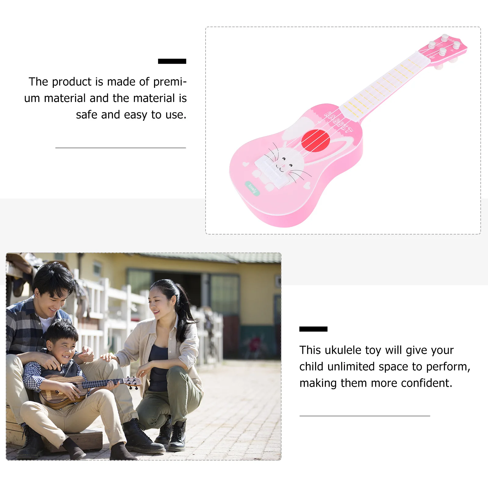 

Mini Ukulele for Kids Early Musical Learning Instrument with Realistic Design Safe Premium Material Beginner Strings Plaything