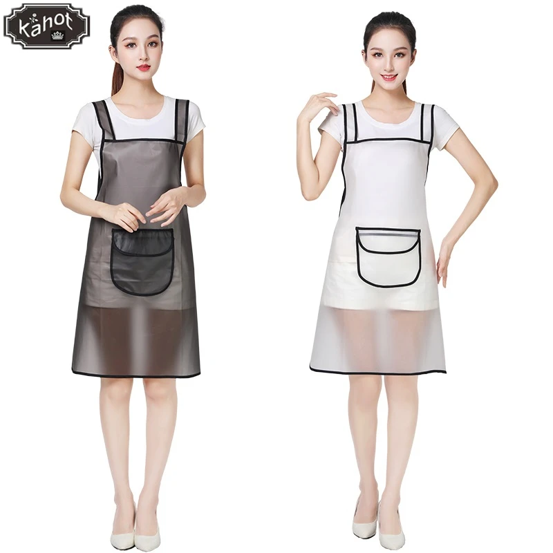 Transparent TPU Waterproof Apron Salon Professional Hair Apron With Pocket Pet Shop Work Apron Hairdressing Pinafore Apron