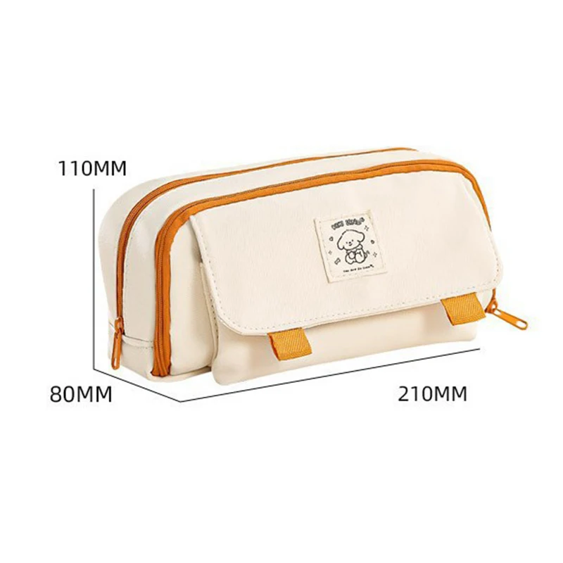 Cute Large Capacity Pencil Case Multifunctional Stationery Storage Bag Simple Dog Pencil Case Fashion Multi Layer Pencil Bag