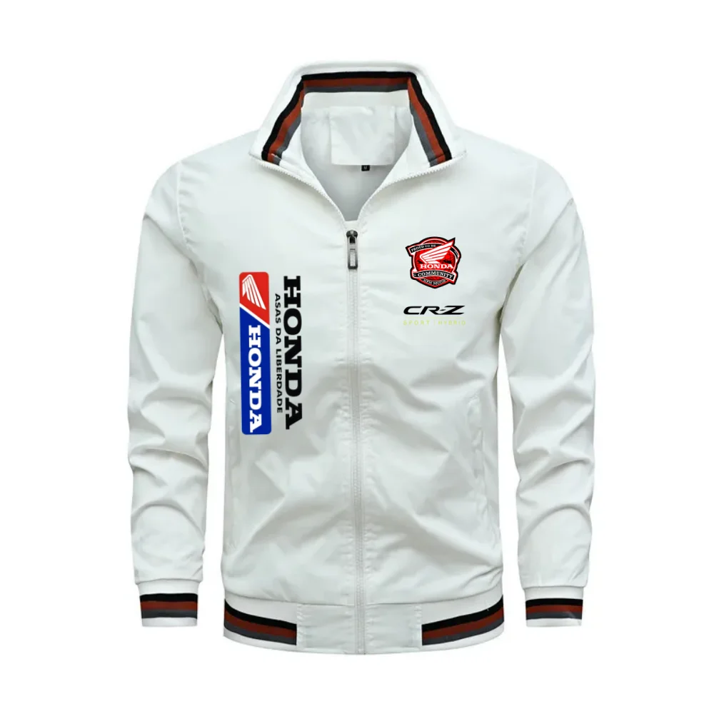 

A Must-Have For Honda Motorcycle Enthusiasts, The Classic Black Logo Stand Up Collar Jacket With Genuine Authorization Is The Fi