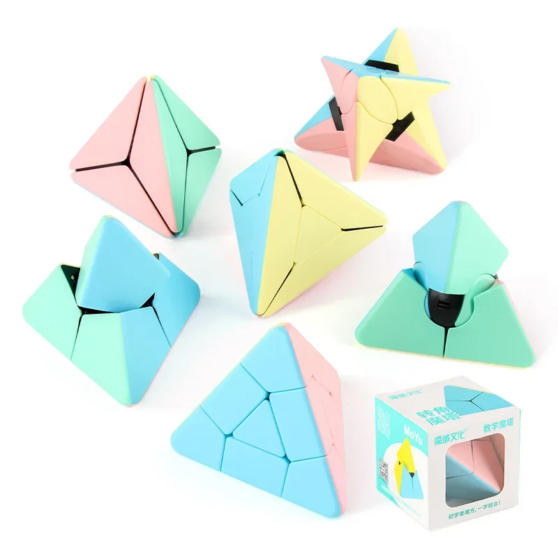 

New MoYu 3-6Y 2x2 PYRAMINX Cube 6 Piece Set Macaron Series Magic Cubes Pyramid Puzzle Cubo Magico Toys