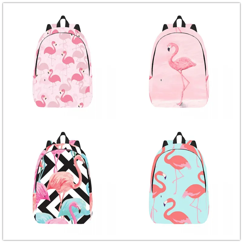 Pink Flamingo Backpack Casual Lightweight Laptop Backpack Men Women Travel Bag Outdoor Canvas Daypack