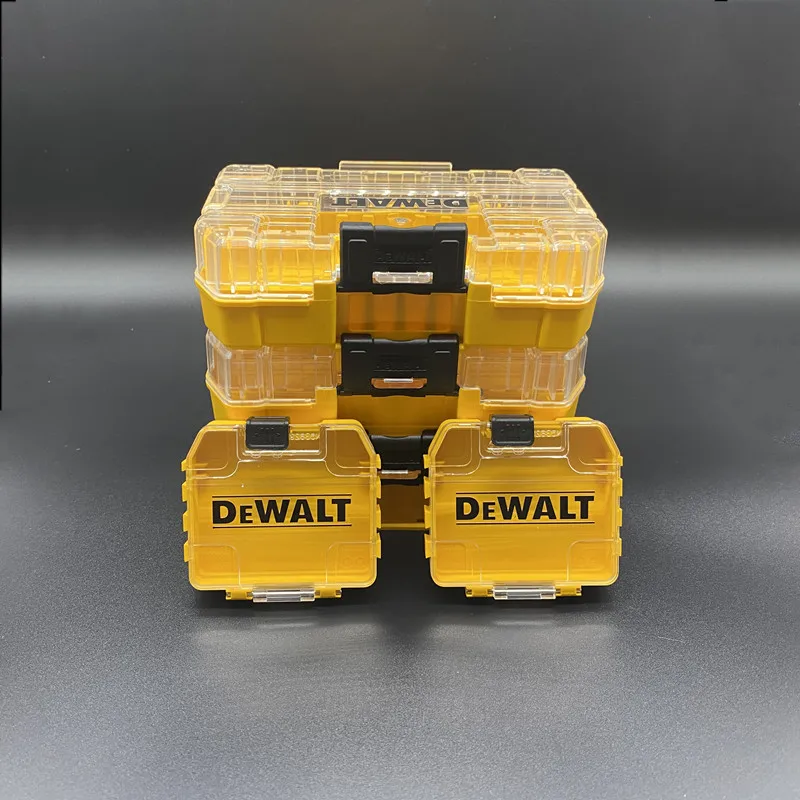 DEWALT Drill Bits Accessories Storage Case Screw Nut Drills Transparent Tool Box Small Medium Large Size High Hardness Tools Box