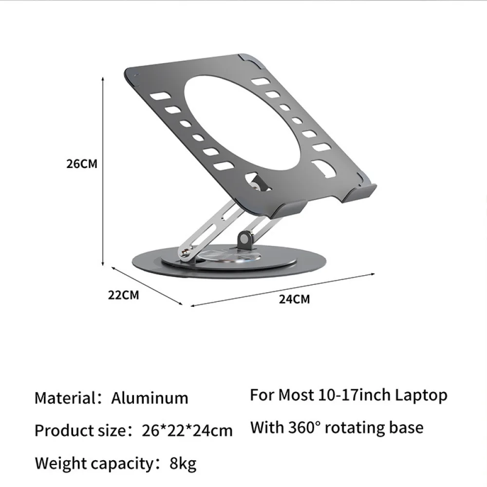 Rotatable Laptop Stand Desktop Holder Ergonomic Aluminum Mount Adjustable Riser For Notebook Tablet PC Home Office