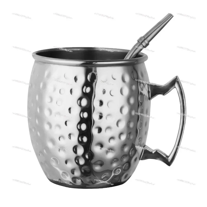 Moscow Mule Mug Cocktail Copper Plated Hammer Point Metal Mug Stainless Steel Bar