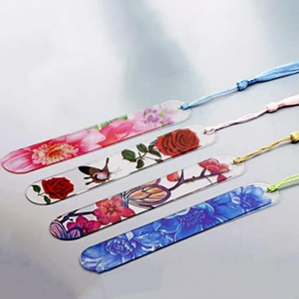 30pcs Acrylic Bookmarks Tassels Pendant Design Diy Bookmark Decorative Gift For Readers Study Aids Page Marker Lightweight