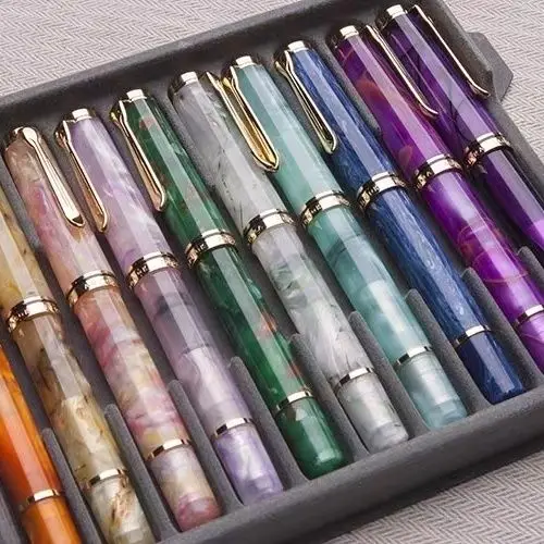 New Colors Admok Pens M800/800 Schmidt 1.0mm 0.7 Nib Bock Tip  F/ B/M Nibs Ink Pens Piston Fountain Pen Resin Writing