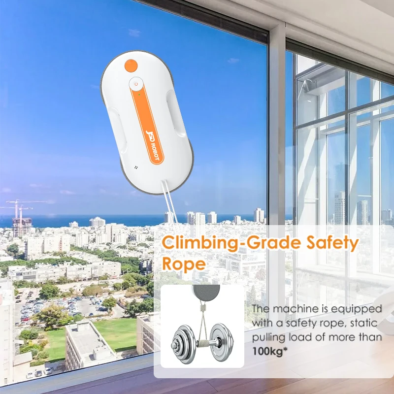

The New Intelligent Automatic Wet And Dry Machine Gray Microfiber Powerful Window Cleaning Robot With Water Supply