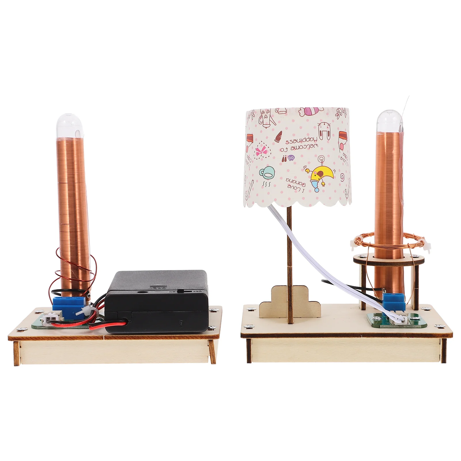 Wireless Power Transmission Set Kids Toys DIY Table Lamp Kit STEM Learning Electronic Science Experiment Copper Pupils