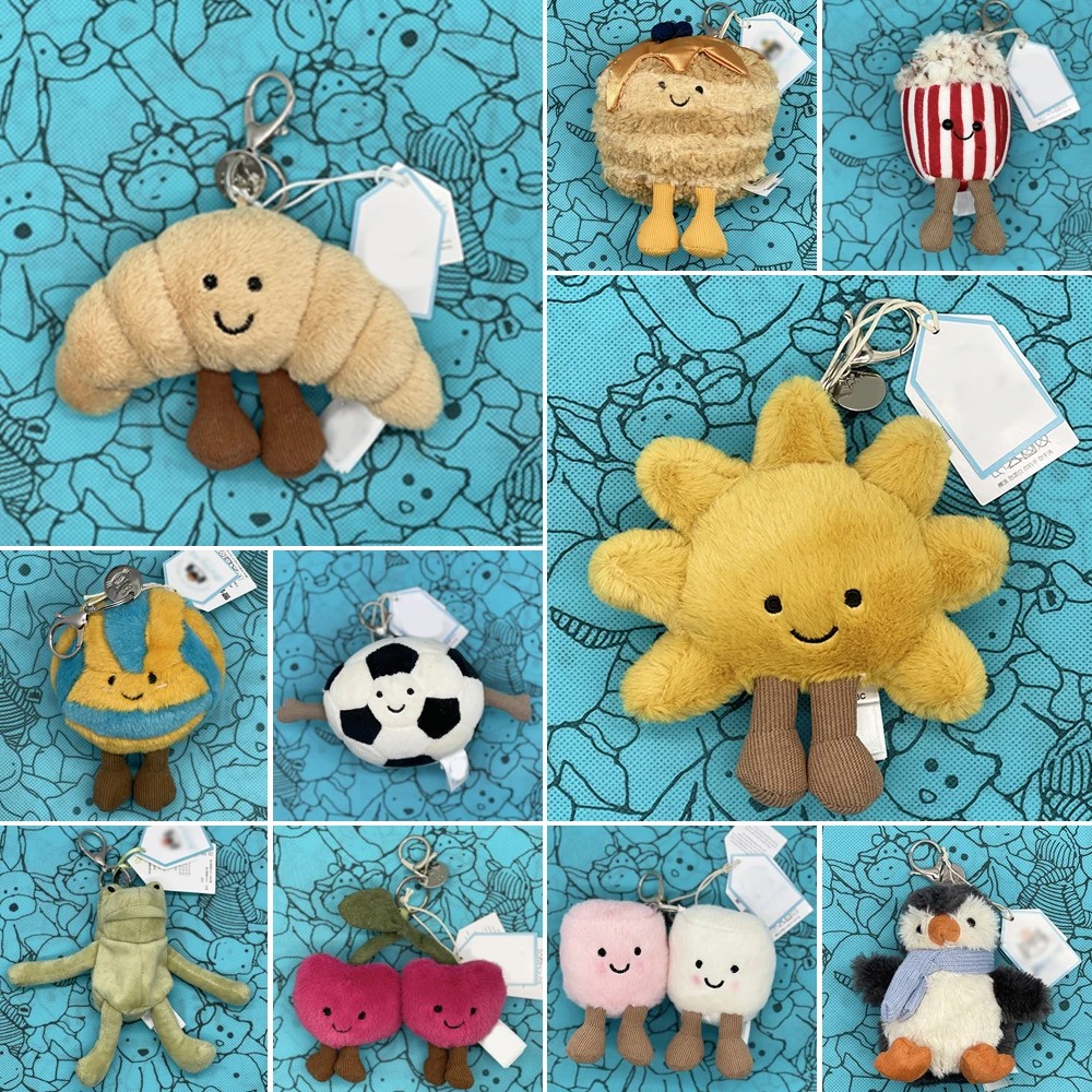 Chaveiros JC Croissant, Brinquedos de Pelúcia Marshmallow, Brinquedos de Pelúcia de Água-Viva, Pinguins, Melancia, Cereja, Pingentes para Bolsa de Golfe