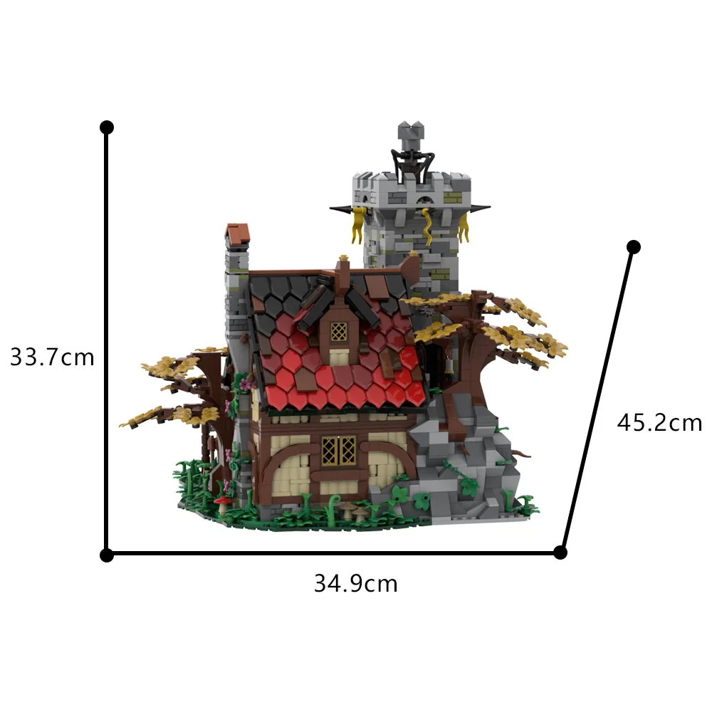 Blocos de construção da versão da torre do alquimista, tijolo modelo de arquitetura medieval, brinquedos criativos DIY, presente infantil, 2942 peças, MOC