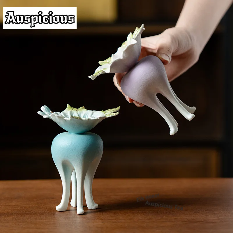 High-stand Petal Incense Holder Incense Smoke Waterfall Incense Burners Mosquito Incense Holder Consecrate Censer Teaware Craft