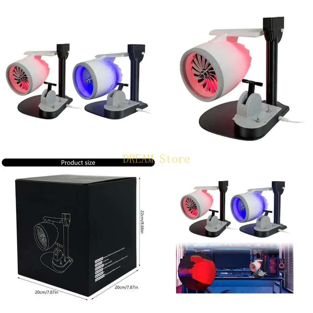 

Creative Desktop USB -вентилятор с регулируемой скоростью и направлением формы самолета двигателя и направлением для оформления