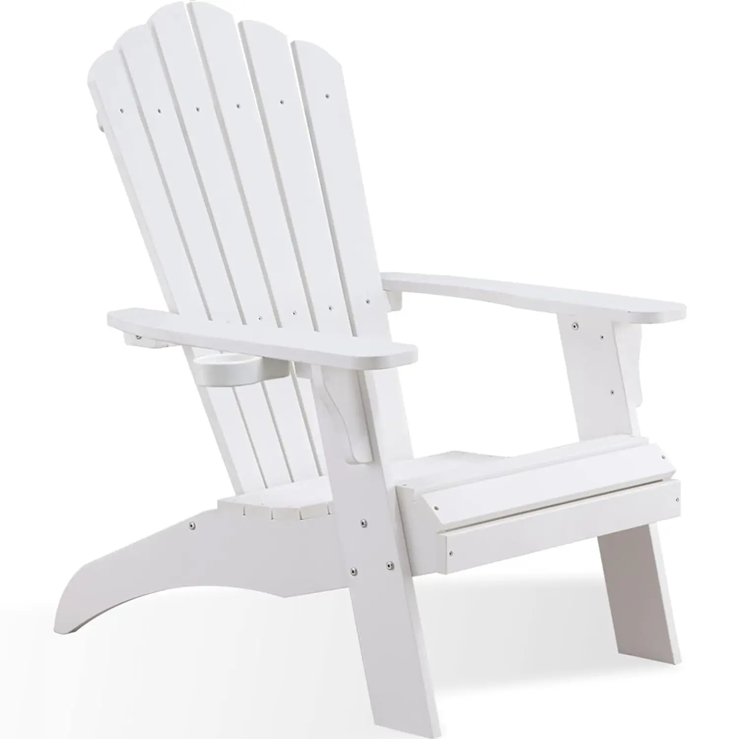 

Oversized Poly Lumber Adirondack Chair with Cup Holder 350Lbs Support Weather Resistant Outdoor Patio Garden Seating, Customized