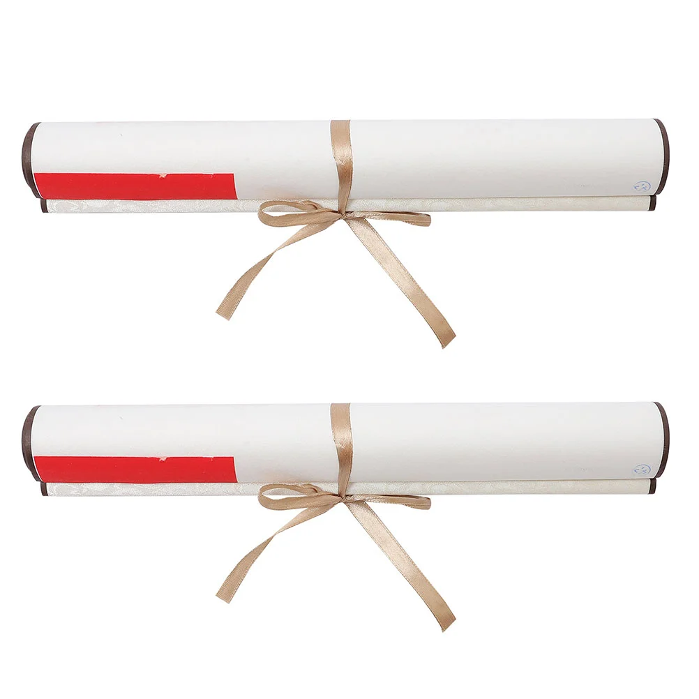 2 Pcs Calligraphy Blank Scroll Chinese Scrolls Painting Paper Hanging Drawing Rice