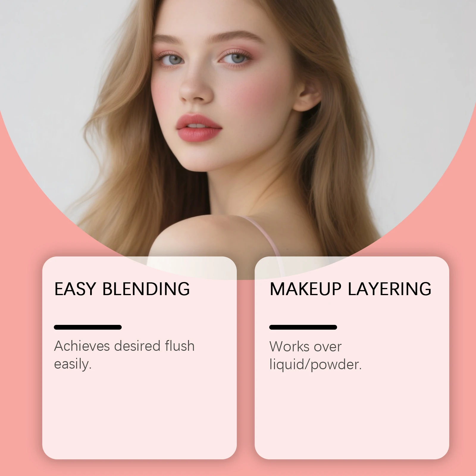 3-in-1 Multipurpose Blush Facial Makeup Blush with a Moisturizing Texture, Non-Drying, Color-Retaining, and Long-Lasting