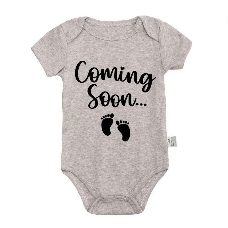 Baby Coming Soon Announcement Newborn Baby Bodysuit Romper Boys Girls Outfits Body Pregnancy Reveal Clothes
