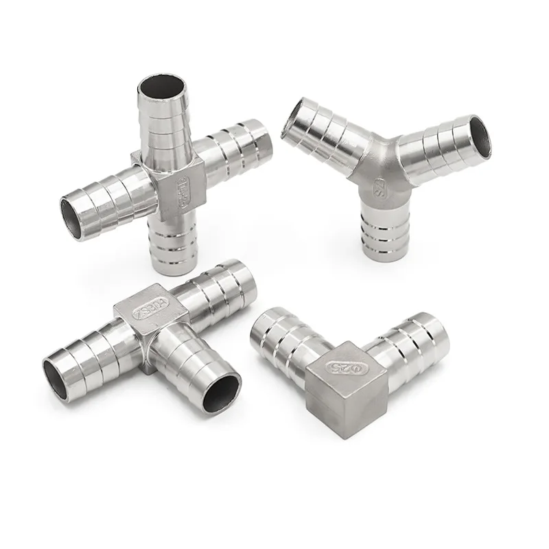 6/8/10/12/13/14/15/16/20/25mm T-shaped Y-shaped L-shaped Cross Barb Hose Joint Separator 304 Stainless Steel Water Gas Fuel