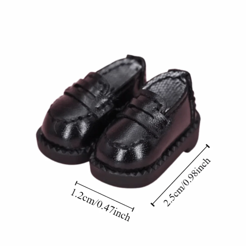 1 par de zapatos de muñeca Ob11 para juego de imitación, bonito atuendo hecho a mano, zapatos de cuero para muñecas, botas, zapatos de uniforme para muñecas negras y marrones, Holala Gcs