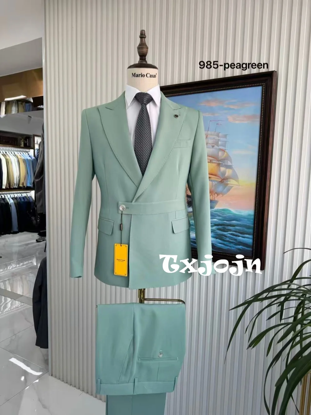 New Stylish Man Suit Set 2 Pieces Party Wear Classic Peak Lapel Men's Formal Suits Host Costumes Long Sleeve Tuxedo S-3XL