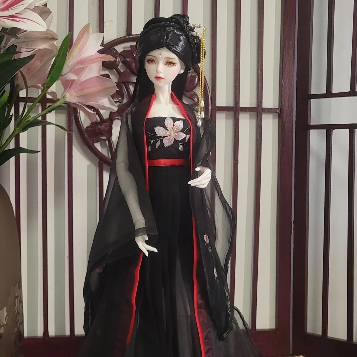 Clothes For 1/3 BJD Doll Debisheng Black Ancient Dress Free Shipping