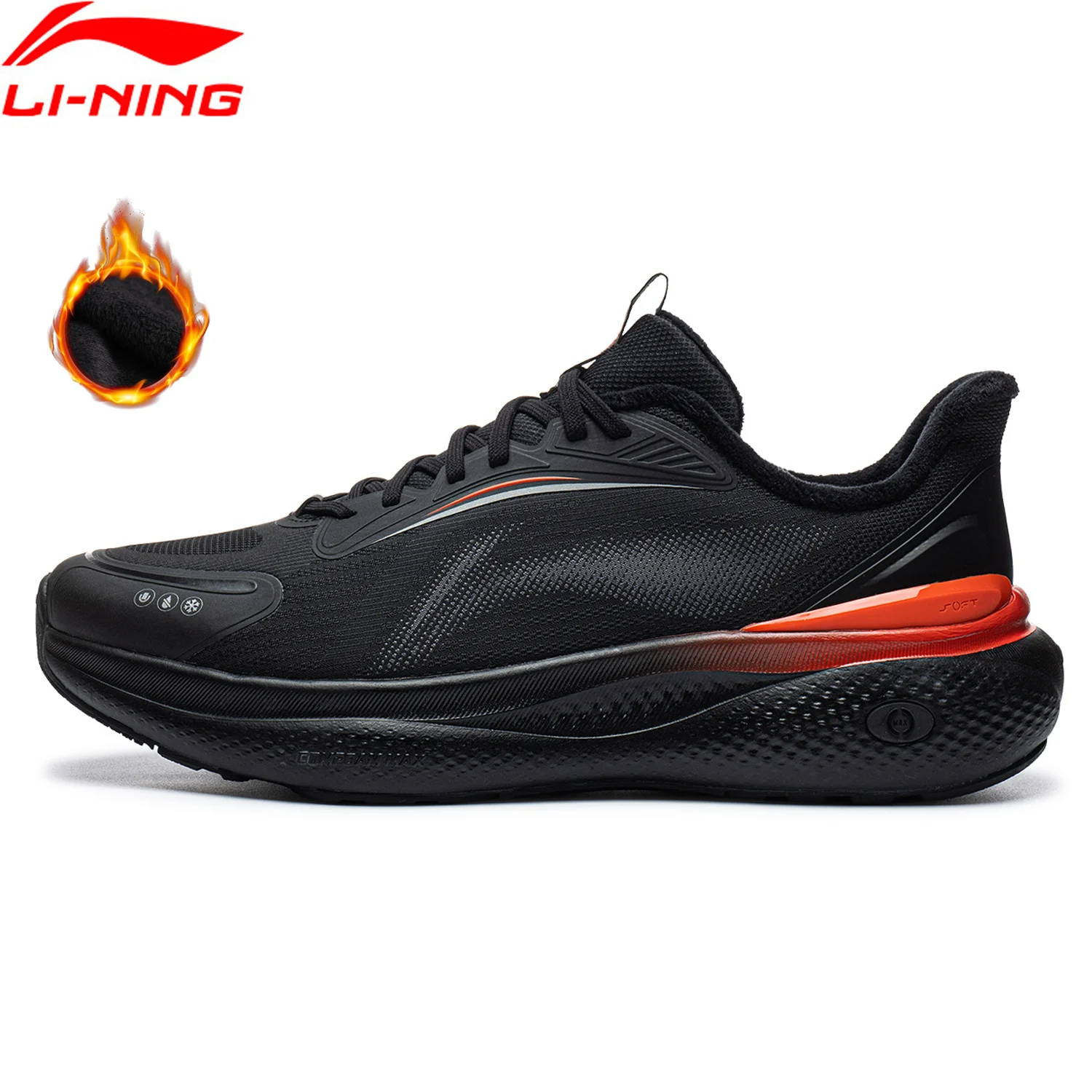 Li-Ning Men's SOFT PLUS 3 FLEECE SE Lifestyle Shoes Winter Warm Comfortable Walking LiNing Trendy Casual Shoes AGLW209