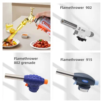 เครื่องพ่นไฟอุปกรณ์ทำครัวบิวเทนสำหรับแคมป์ปิ้งบาร์บีคิวกลางแจ้งอุปกรณ์เชื่อมแบบพกพา