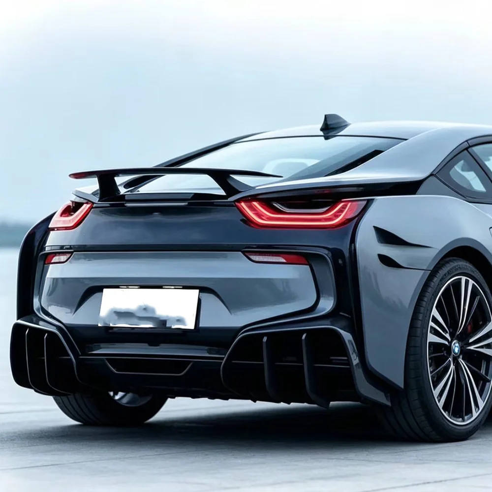 

Used for 2014-2019 BMW I8 sedan with 100% carbon fiber rear spoiler, trunk wing, GT style rear spoiler, and tail wing