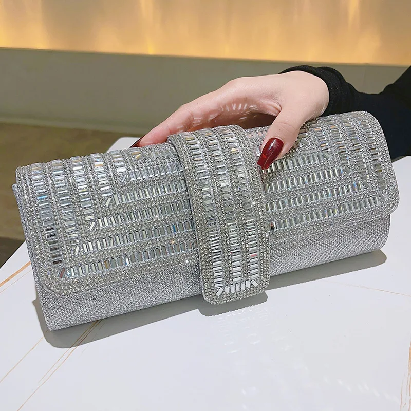 

Acrylic Rhinestones Women Evening Bags Fashion Cover Envelope Design Party Wedding Lady Clutch Bags