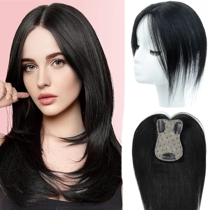 

Натуральный топпер, волосы, топперы из натуральных волос с зажимами, цельные топперы, машинные топперы для волос Remy для женщин, ежедневные для тонких волос