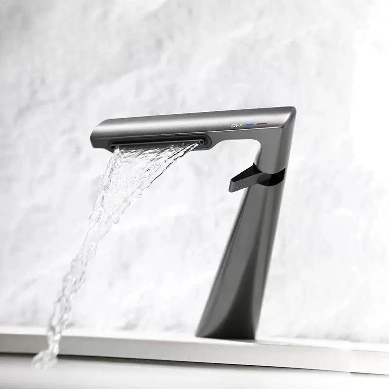 

Waterfall Bathroom Basin Faucet Gunmetal,Brushed Gold,Rose Gold,White,White Brass Water Mixer