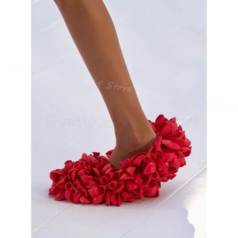 黄色いバルーンデザインのポインテッドトゥランウェイパンプス、スリッポン、レディースシューズ、細いハイヒール、斬新なファッション、パーティー2024、女性用靴